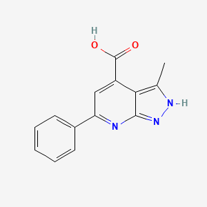 molecular formula C14H11N3O2 B1452163 3-methyl-6-phenyl-1H-pyrazolo[3,4-b]pyridine-4-carboxylic acid CAS No. 926282-77-1