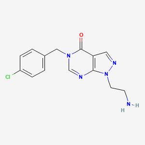 molecular formula C14H14ClN5O B1452164 1-(2-aminoethyl)-5-(4-chlorobenzyl)-1H-pyrazolo[3,4-d]pyrimidin-4(5H)-one CAS No. 1105196-80-2