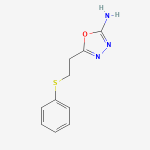 molecular formula C10H11N3OS B1452168 5-[2-(Phenylthio)ethyl]-1,3,4-oxadiazol-2-amine CAS No. 1105194-76-0