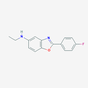 molecular formula C15H13FN2O B145217 (4-Fluorophenyl)-alpha-methyl-5-benzoxazole methylamine CAS No. 132951-61-2