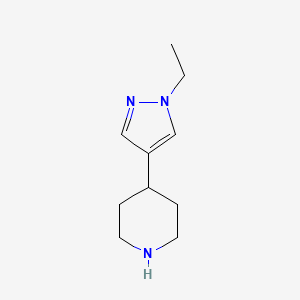 molecular formula C10H17N3 B1452180 4-(1-ethyl-1H-pyrazol-4-yl)piperidine CAS No. 1248409-98-4