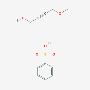 molecular formula C11H14O5S B14521803 Benzenesulfonic acid;4-methoxybut-2-yn-1-ol CAS No. 62690-41-9
