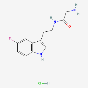 molecular formula C12H15ClFN3O B1452189 2-Amino-N-[2-(5-fluoro-1H-indol-3-YL)ethyl]-acetamide hydrochloride CAS No. 1158568-91-2