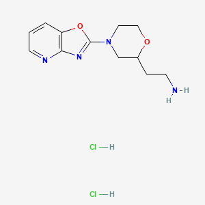 molecular formula C12H18Cl2N4O2 B1452190 2-(4-[1,3]Oxazolo[4,5-b]pyridin-2-ylmorpholin-2-yl)ethanamine dihydrochloride CAS No. 1158736-09-4