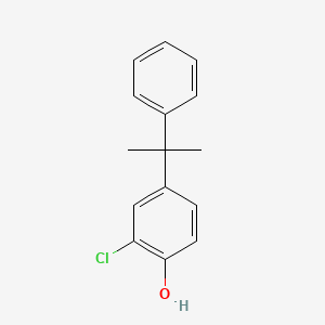 molecular formula C15H15ClO B14521914 2-Chloro-4-(2-phenylpropan-2-yl)phenol CAS No. 62846-39-3