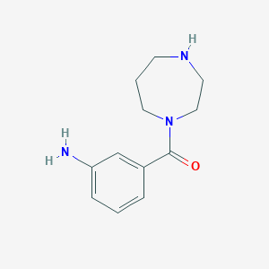 molecular formula C12H17N3O B1452196 3-(1,4-二氮杂环烷-1-羰基)苯胺 CAS No. 1153292-59-1