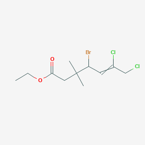 molecular formula C11H17BrCl2O2 B14521973 Ethyl 4-bromo-6,7-dichloro-3,3-dimethylhept-5-enoate CAS No. 62394-44-9