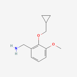 molecular formula C12H17NO2 B1452198 2-Cyclopropylmethoxy-3-methoxybenzylamine CAS No. 1145680-14-3