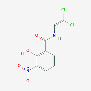 molecular formula C9H6Cl2N2O4 B14521980 N-(2,2-Dichloroethenyl)-2-hydroxy-3-nitrobenzamide CAS No. 62513-84-2