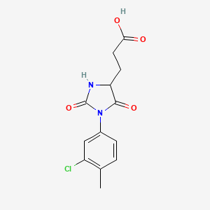 molecular formula C13H13ClN2O4 B1452199 3-[1-(3-Chloro-4-methylphenyl)-2,5-dioxoimidazolidin-4-yl]propanoic acid CAS No. 1192227-74-9