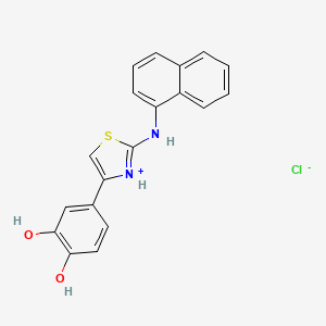 molecular formula C19H15ClN2O2S B1452203 4-(3,4-Dihydroxyphenyl)-2-(1-naphthylamino)-1,3-thiazol-3-ium chloride CAS No. 1135298-34-8