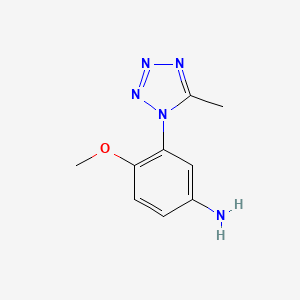 molecular formula C9H11N5O B1452214 4-methoxy-3-(5-methyl-1H-1,2,3,4-tetrazol-1-yl)aniline CAS No. 857751-18-9