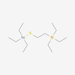 molecular formula C14H34SSiSn B14522231 Triethyl{2-[(triethylstannyl)sulfanyl]ethyl}silane CAS No. 62924-44-1