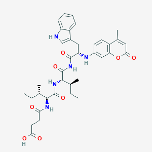 molecular formula C37H45N5O8 B145223 Succinyl-isoleucyl-isoleucyl-tryptophyl-methylcoumarinamide CAS No. 133525-12-9