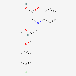 molecular formula C18H20ClNO4 B14522351 N-[3-(4-Chlorophenoxy)-2-methoxypropyl]-N-phenylglycine CAS No. 62632-05-7