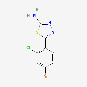 molecular formula C8H5BrClN3S B1452236 5-(4-Bromo-2-chlorophenyl)-1,3,4-thiadiazol-2-amine CAS No. 1157723-14-2