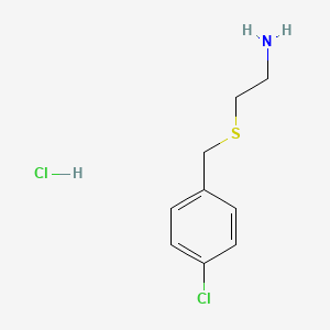 molecular formula C9H13Cl2NS B1452239 2-{[(4-Chlorophenyl)methyl]sulfanyl}ethan-1-amine hydrochloride CAS No. 99048-99-4
