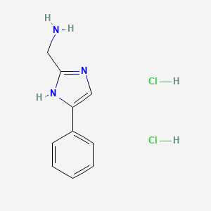molecular formula C10H13Cl2N3 B1452240 [(4-phenyl-1H-imidazol-2-yl)methyl]amine dihydrochloride CAS No. 951342-91-9