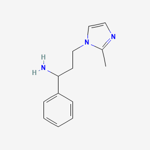 molecular formula C13H17N3 B1452241 3-(2-甲基-1H-咪唑-1-基)-1-苯基丙胺 CAS No. 893753-80-5