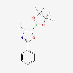 molecular formula C16H20BNO3 B1452244 4-Methyl-2-phenyl-5-(4,4,5,5-tetramethyl-1,3,2-dioxaborolan-2-yl)-1,3-oxazole CAS No. 1034566-03-4