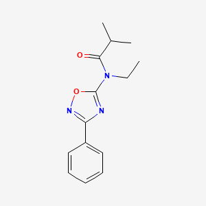 molecular formula C14H17N3O2 B14522458 N-Ethyl-2-methyl-N-(3-phenyl-1,2,4-oxadiazol-5-yl)propanamide CAS No. 62347-41-5