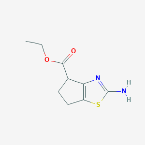 molecular formula C9H12N2O2S B1452246 Ethyl 2-amino-5,6-dihydro-4H-cyclopenta[d]thiazole-4-carboxylate CAS No. 1019108-35-0