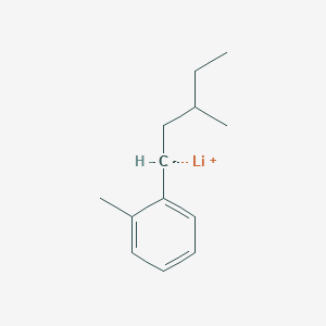 molecular formula C13H19Li B14522499 lithium;1-methyl-2-(3-methylpentyl)benzene CAS No. 62766-80-7