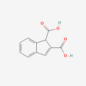 molecular formula C11H8O4 B14522526 1H-Indene-1,2-dicarboxylic acid CAS No. 62947-69-7