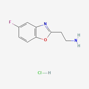 molecular formula C9H10ClFN2O B1452253 2-(5-Fluoro-1,3-benzoxazol-2-yl)ethanamine hydrochloride CAS No. 1158256-53-1