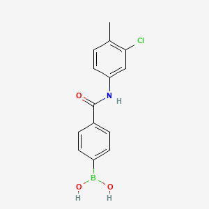 molecular formula C14H13BClNO3 B1452254 (4-((3-Chloro-4-methylphenyl)carbamoyl)phenyl)boronic acid CAS No. 913835-37-7