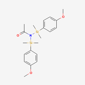 molecular formula C20H29NO3Si2 B14522547 N,N-Bis[(4-methoxyphenyl)(dimethyl)silyl]acetamide CAS No. 62966-07-8