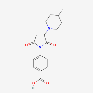 molecular formula C17H18N2O4 B1452261 4-[3-(4-Methylpiperidin-1-yl)-2,5-dioxo-2,5-dihydro-1H-pyrrol-1-yl]benzoic acid CAS No. 1172961-33-9
