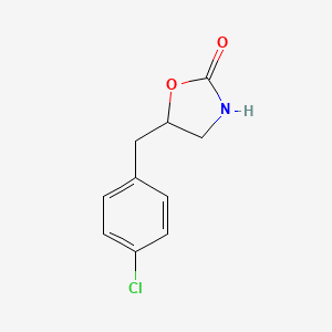 molecular formula C10H10ClNO2 B14522684 5-((4-Chlorophenyl)methyl)-2-oxazolidinone CAS No. 62825-89-2