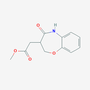 molecular formula C12H13NO4 B1452269 Methyl (4-oxo-2,3,4,5-tetrahydro-1,5-benzoxazepin-3-yl)acetate CAS No. 1120258-93-6