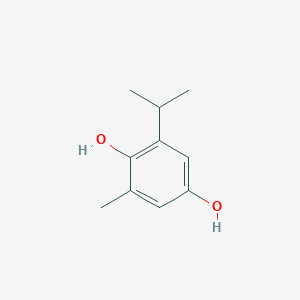 molecular formula C10H14O2 B145227 1,4-Benzenediol, 2-methyl-6-(1-methylethyl)- CAS No. 133447-23-1