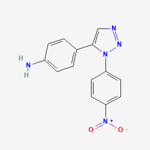 molecular formula C14H11N5O2 B14522856 Benzenamine, 4-[1-(4-nitrophenyl)-1H-1,2,3-triazol-5-yl]- CAS No. 62546-65-0