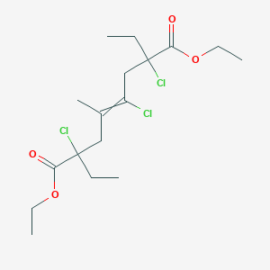 molecular formula C17H27Cl3O4 B14522872 Diethyl 2,4,7-trichloro-2,7-diethyl-5-methyloct-4-enedioate CAS No. 62377-84-8