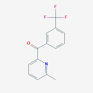 molecular formula C14H10F3NO B1452288 6-Methyl-2-(3-trifluoromethylbenzoyl)pyridine CAS No. 1187169-83-0