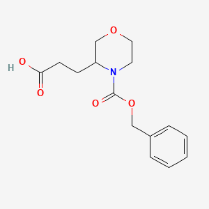 molecular formula C15H19NO5 B1452295 4-Cbz-3-(2-carboxy-ethyl)-morpholine CAS No. 885274-07-7