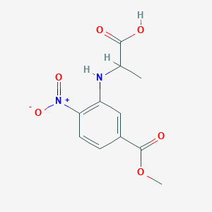 molecular formula C11H12N2O6 B1452301 2-{[5-(Methoxycarbonyl)-2-nitrophenyl]-amino}propanoic acid CAS No. 1452523-40-8