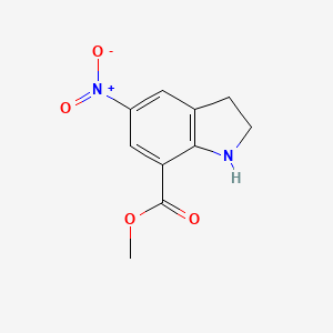 molecular formula C10H10N2O4 B1452303 5-Nitro-indoline-7-carboxylic acid methyl ester CAS No. 1082040-75-2