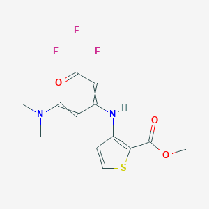 B1452306 methyl 3-({(Z)-1-[(E)-2-(dimethylamino)ethenyl]-4,4,4-trifluoro-3-oxo-1-butenyl}amino)-2-thiophenecarboxylate CAS No. 882747-70-8