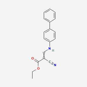 molecular formula C18H16N2O2 B1452307 Ethyl 3-[([1,1'-biphenyl]-4-yl)amino]-2-cyanoprop-2-enoate CAS No. 904815-00-5
