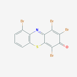 molecular formula C12H3Br4NOS B14523105 1,2,4,9-Tetrabromo-3H-phenothiazin-3-one CAS No. 62721-44-2