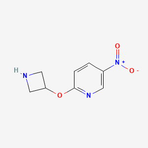 molecular formula C8H9N3O3 B1452311 2-(Azetidin-3-yloxy)-5-nitropyridine CAS No. 1220027-16-6