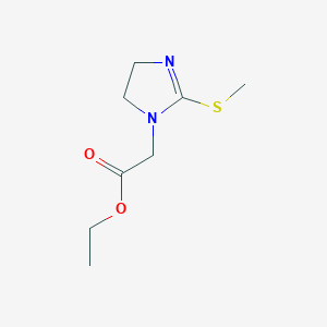 molecular formula C8H14N2O2S B14523136 Ethyl [2-(methylsulfanyl)-4,5-dihydro-1H-imidazol-1-yl]acetate CAS No. 62638-41-9