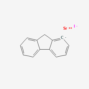 molecular formula C13H9ISr B14523216 strontium;1,9-dihydrofluoren-1-ide;iodide CAS No. 62336-84-9