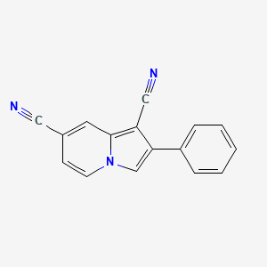 molecular formula C16H9N3 B14523252 2-Phenylindolizine-1,7-dicarbonitrile CAS No. 62456-07-9