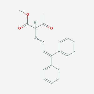 molecular formula C21H20O3 B14523311 Methyl 2-acetyl-6,6-diphenylhexa-3,5-dienoate CAS No. 62565-02-0