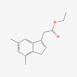 molecular formula C15H18O2 B14523393 Ethyl (5,7-dimethyl-1H-inden-3-yl)acetate CAS No. 62677-70-7